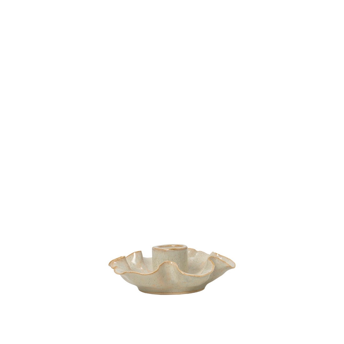 Broste Copenhagen Cori Candle Holder — White Cream — product and packaging