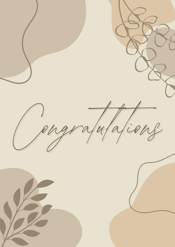Congratulations greeting card with Coral & Clay design