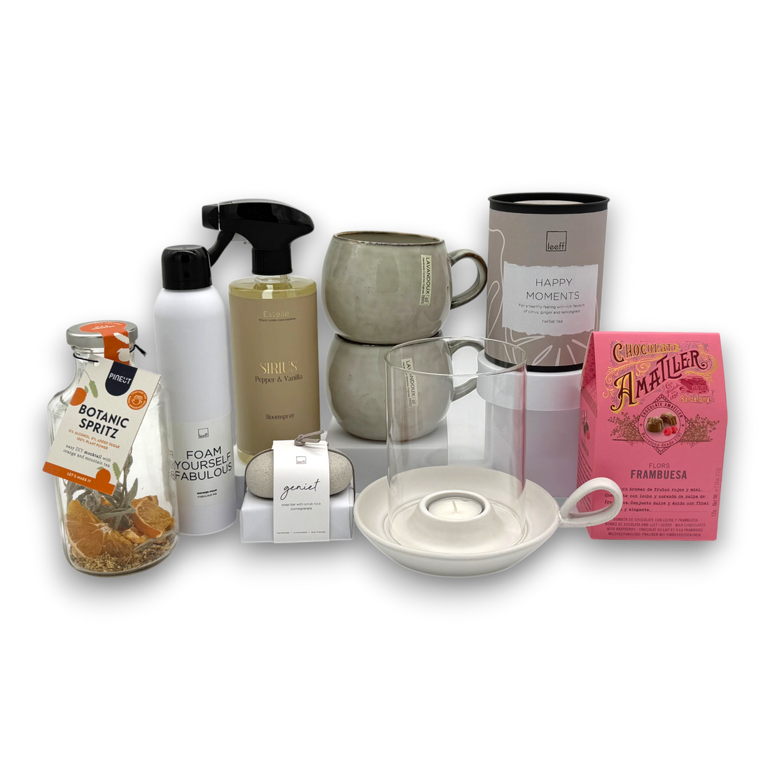 Body & Mind Grand Gift Box — Shower Foam, Mugs & Room Spray