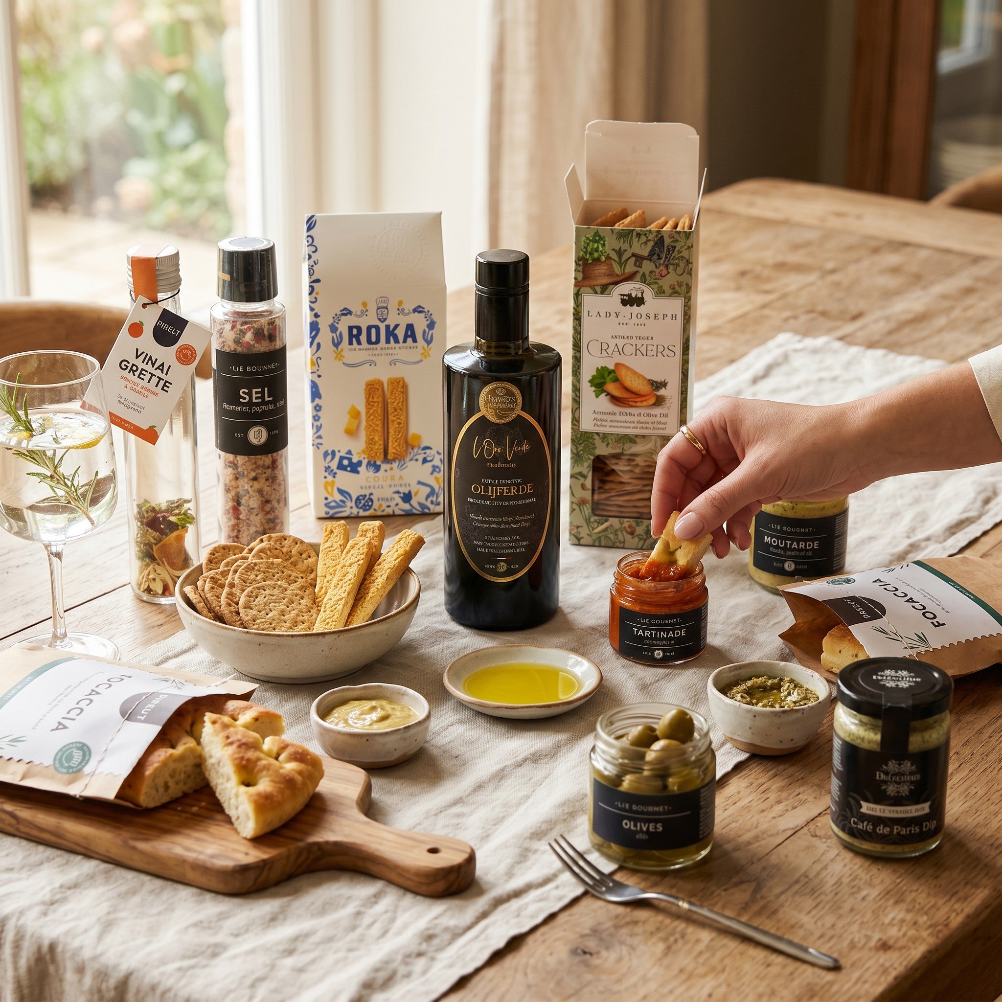 Grand Gourmet Gift Box — Olive Oil, Focaccia Mix & Aperitivo Bites