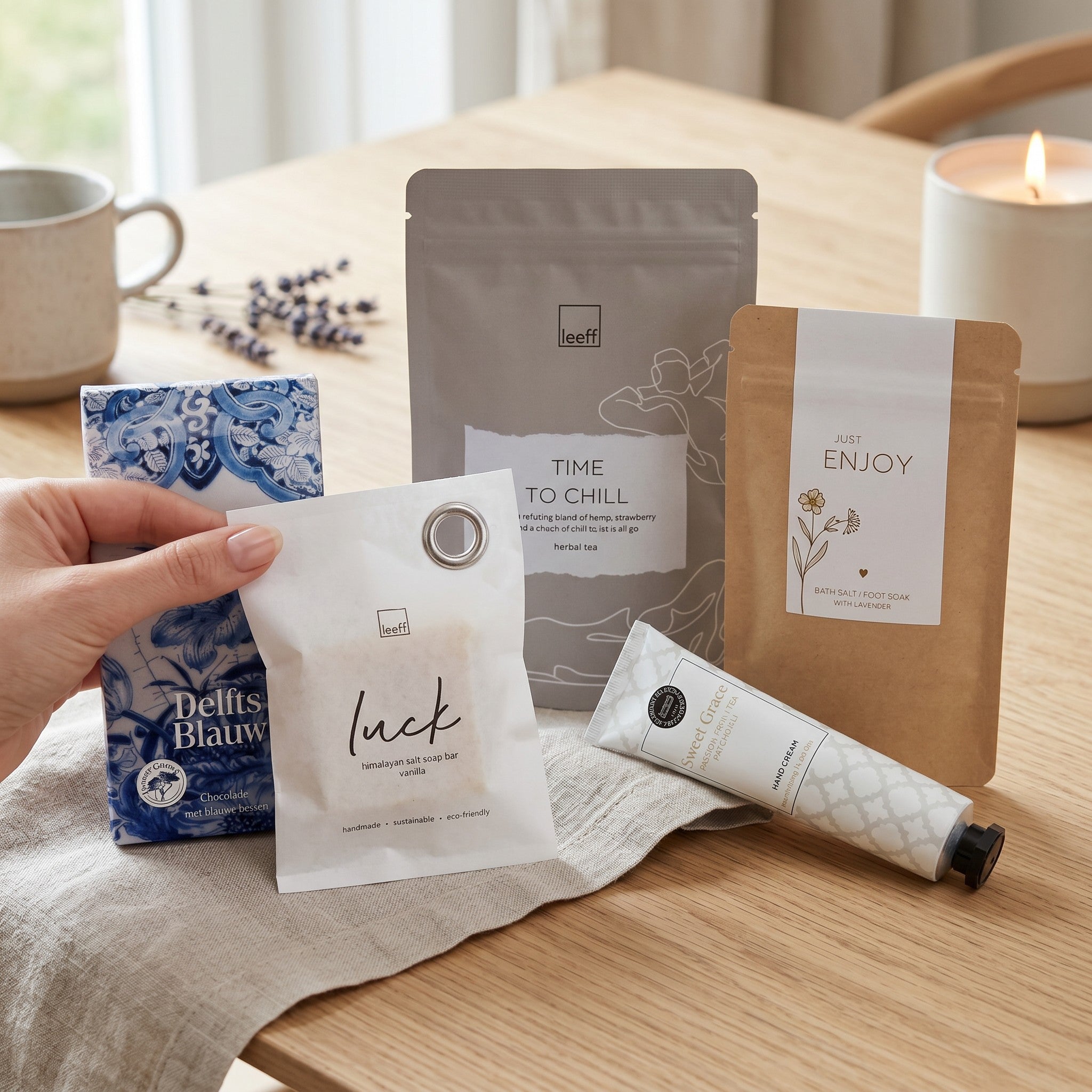 Body & Mind Letterbox Gift — Hand Cream, Soap & Tea