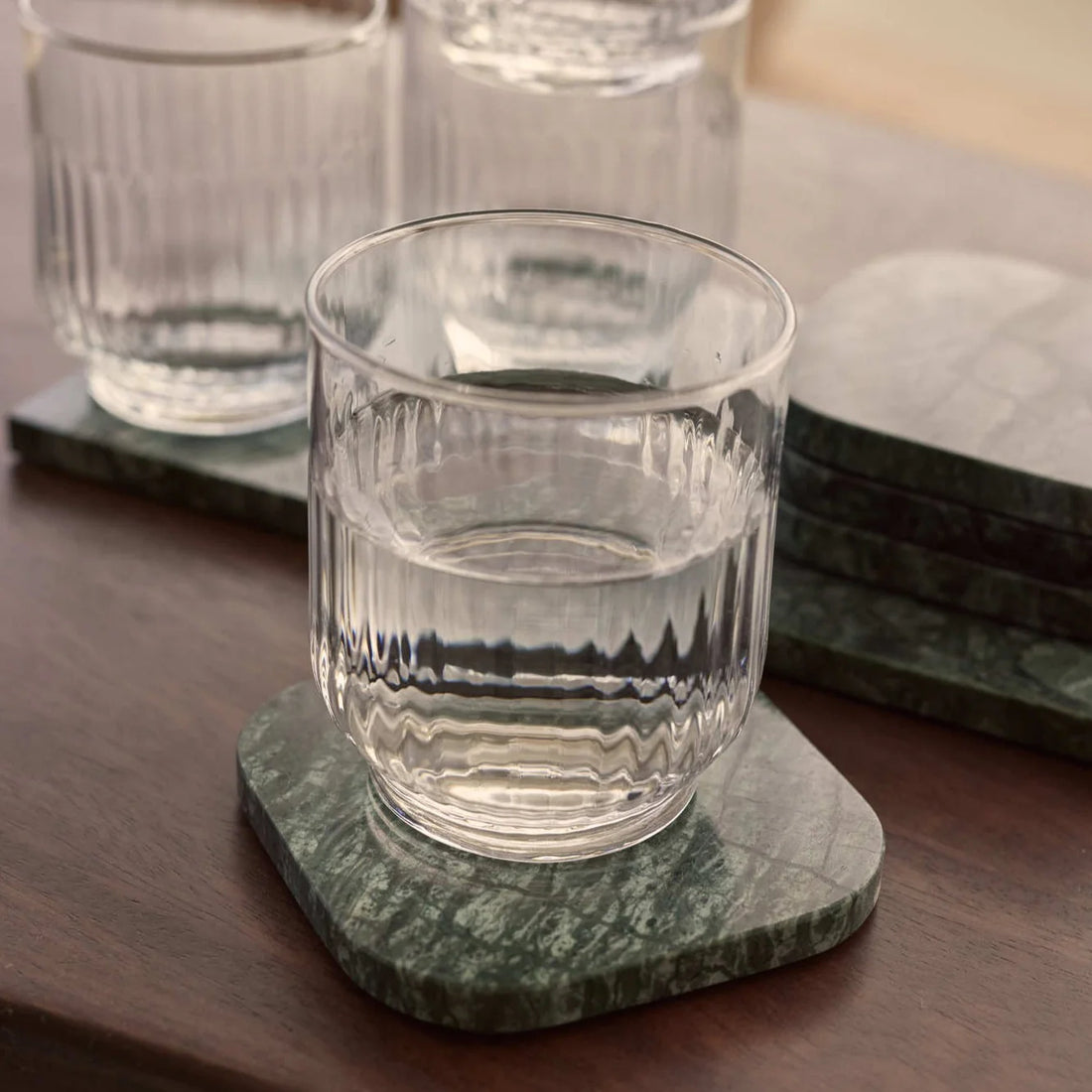 MOOISA Onderzetters Marmer – Groen (Set van 4)