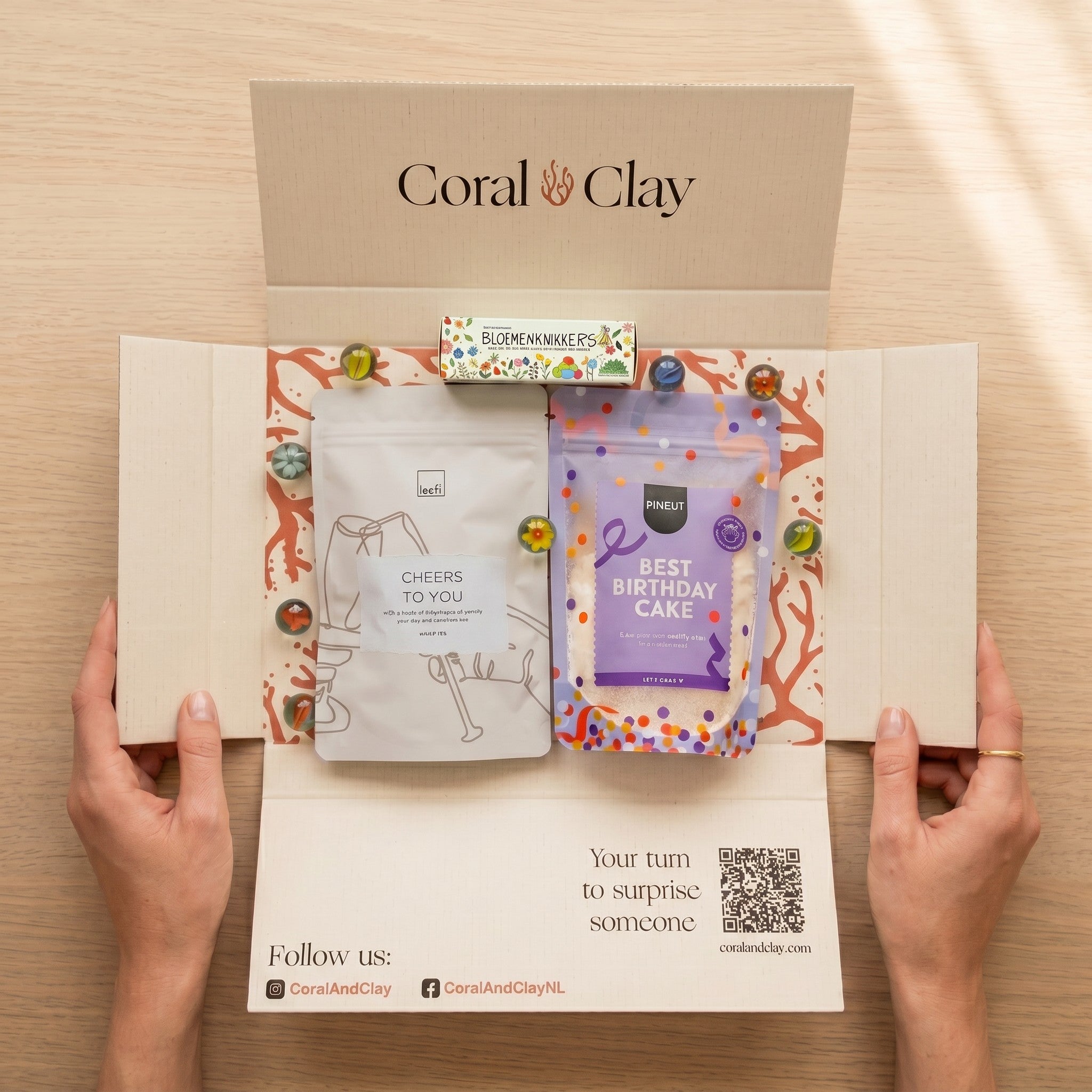 Birthday Moments Letterbox Gift — Cake Mix, Tea & Flower Seeds