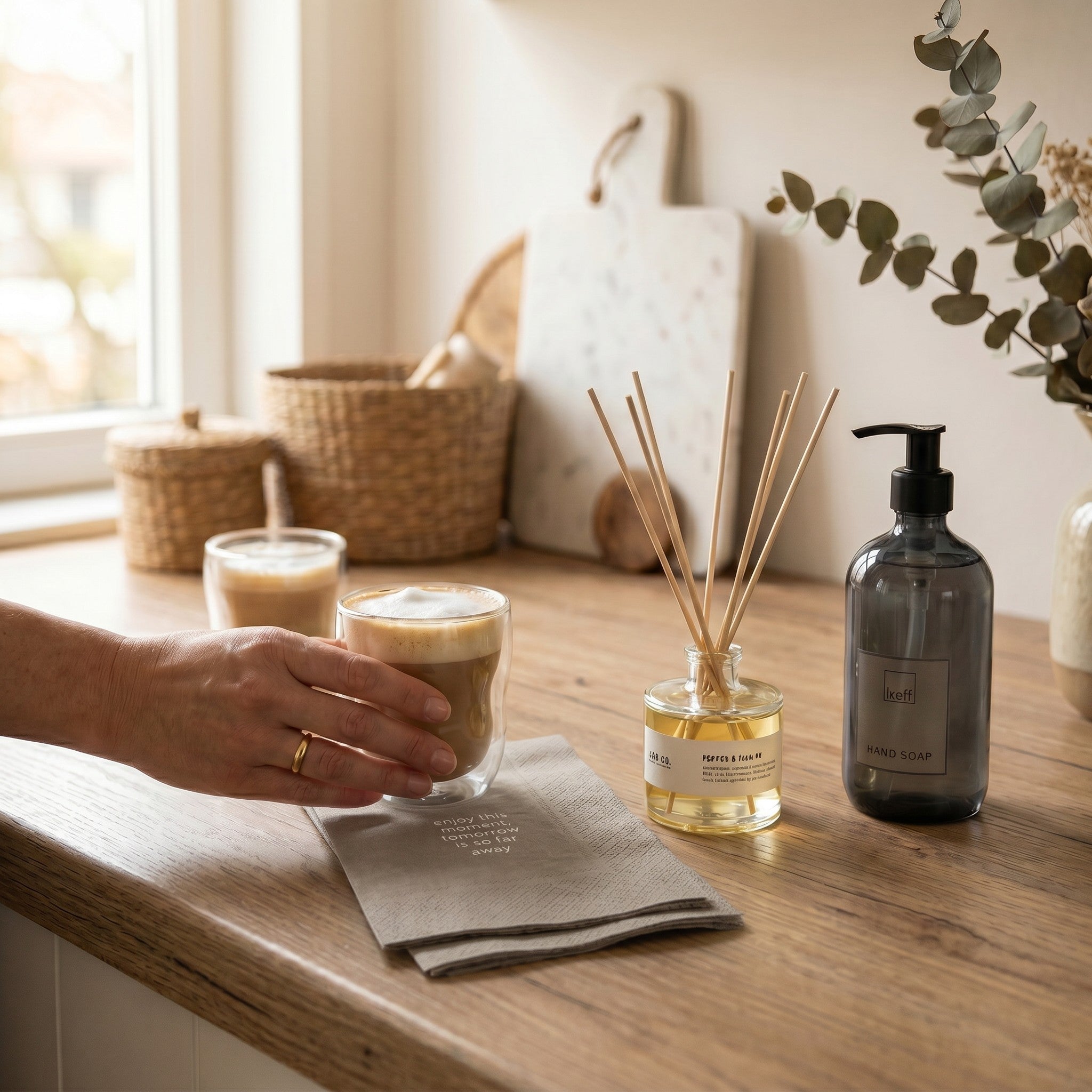 Home Haven Signature Gift — Diffuser, Glasses & Hand Soap