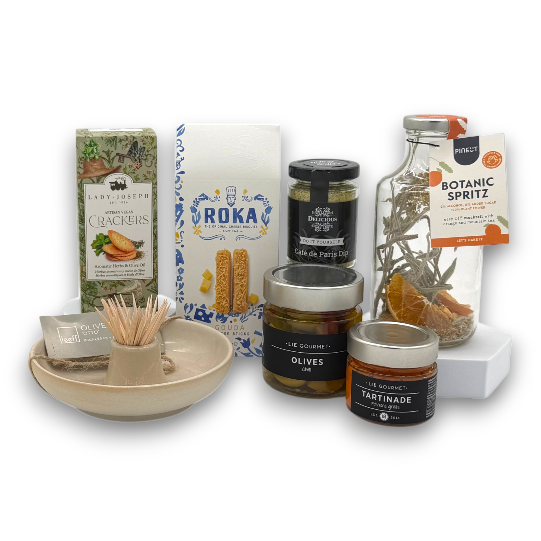 Aperitivo Moments Signature Gift — Mocktail, Olives & Tapenade
