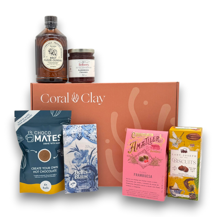 Sweet Indulgence luxe cadeaubox — chocolade, siroop en jam