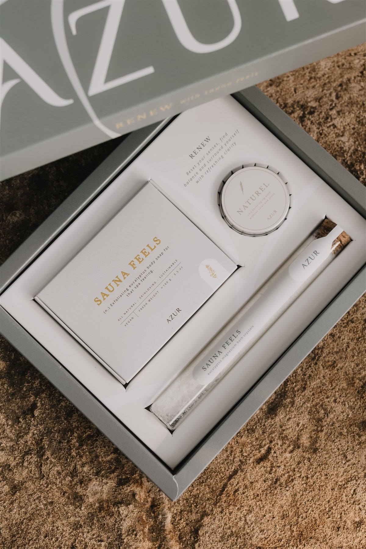 Azur Renew — Soap & Bath Essentials — detail and use