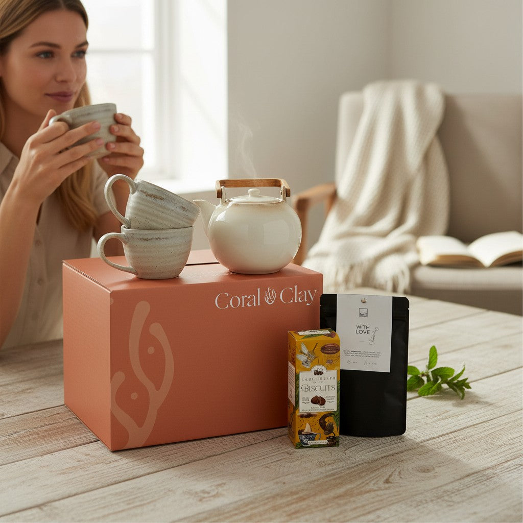 TEA BOAT カタログギフト Luxury Tea Ritual Gift Box | Grand Tea Ritual Set | Coral & Clay