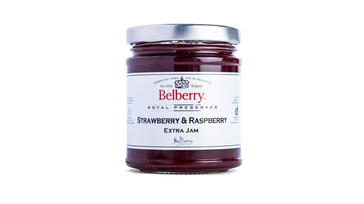 Belberry Strawberry & Raspberry Jam — 215g product packaging