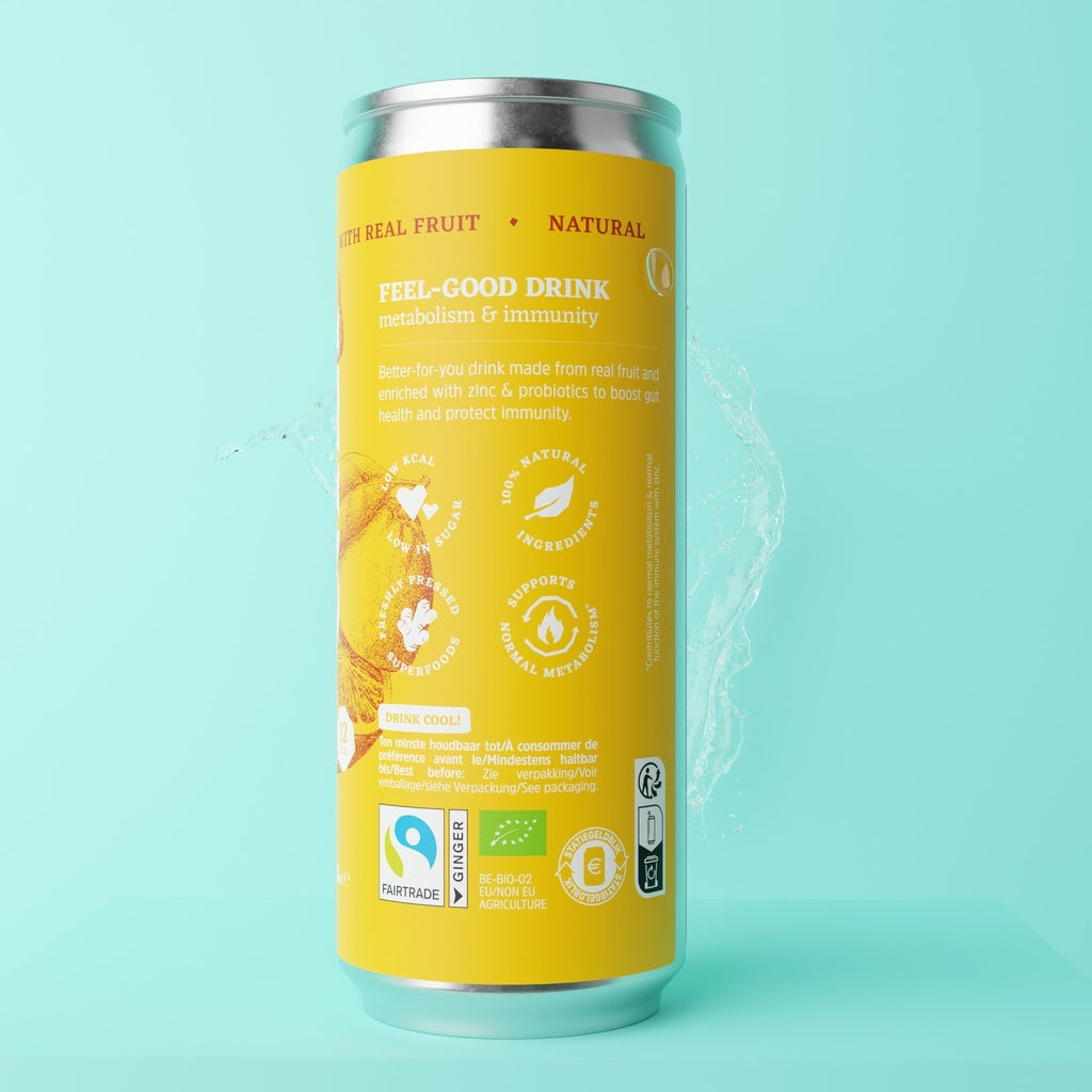 GILI Defense Ginger & Lemon — 250ml can, right rear view