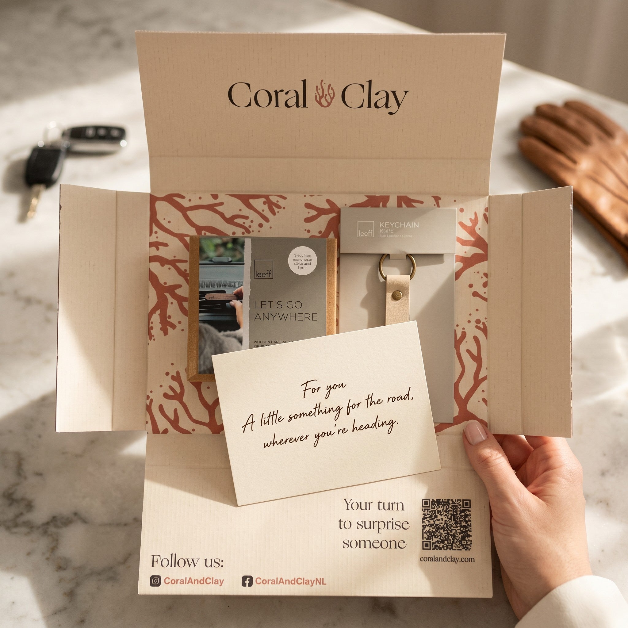 On-The-Go Letterbox Gift — Keychain & Car Scent