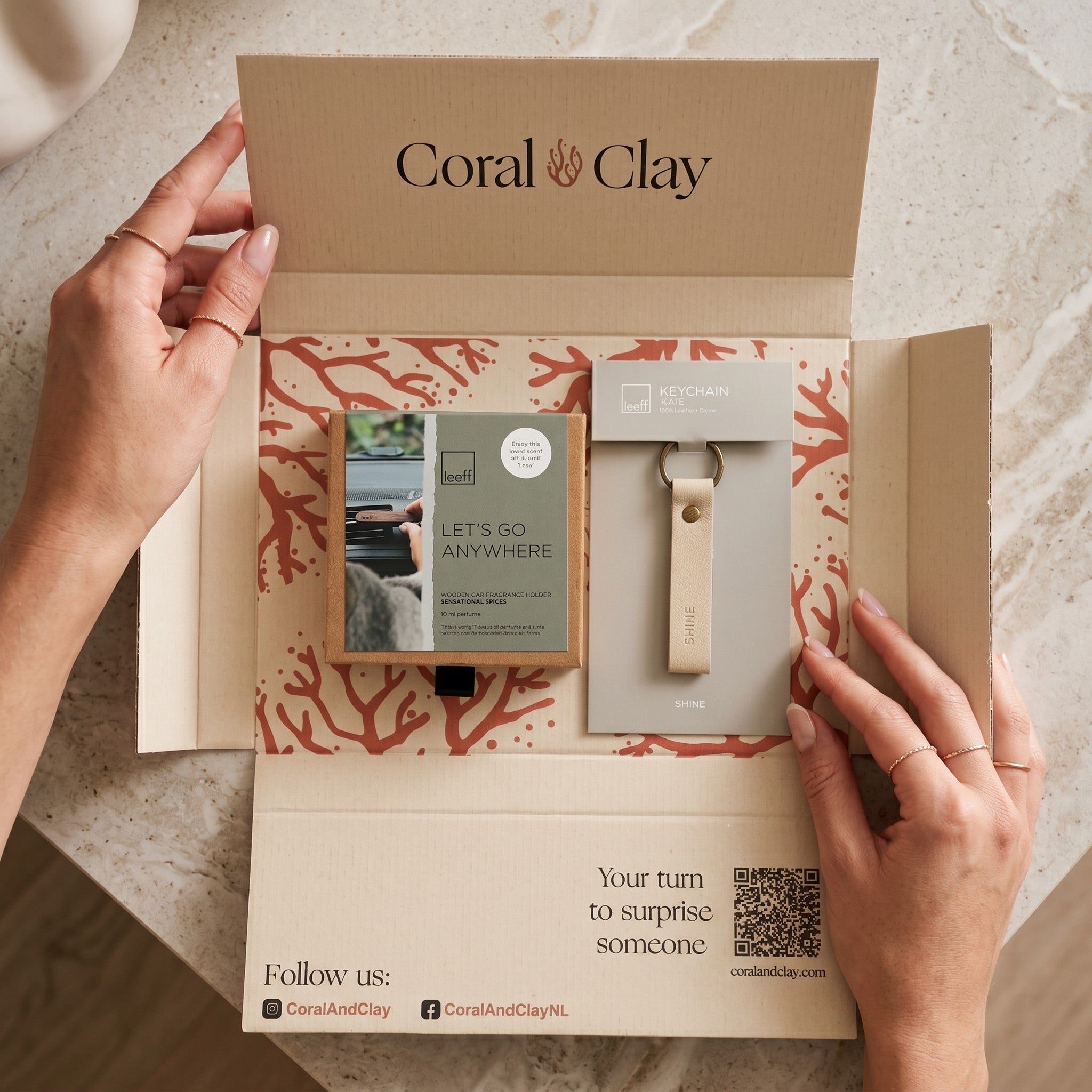 On-The-Go Letterbox Gift — Keychain & Car Scent