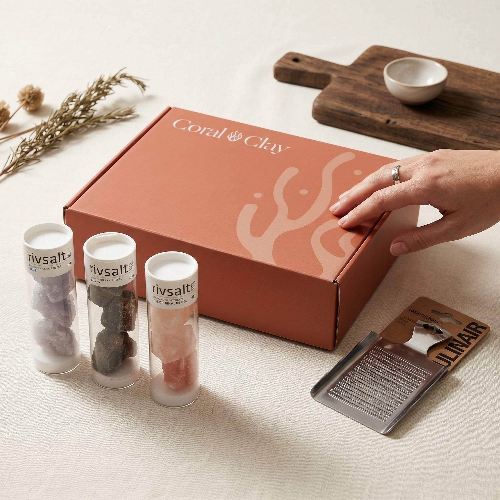 Crystal Colours Signature Gift — Rivsalt Trio & Stainless Steel Grater