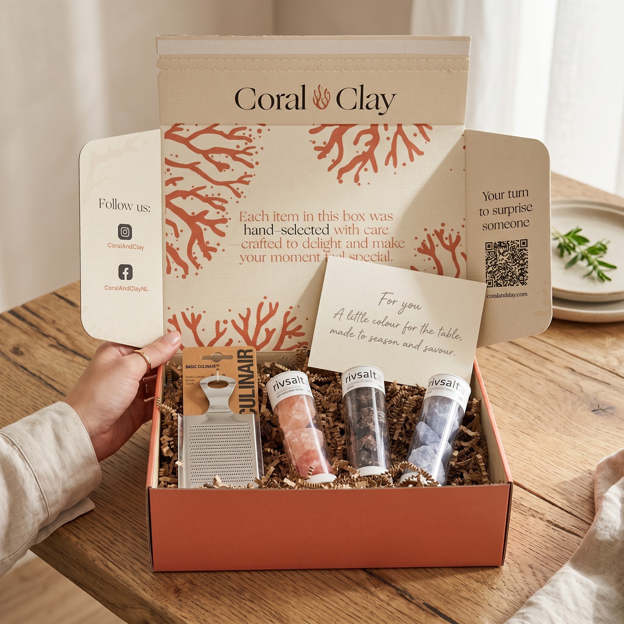 Crystal Colours Signature Gift — Rivsalt Trio & Stainless Steel Grater