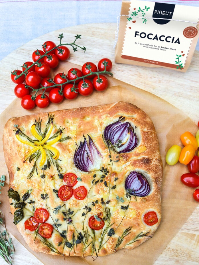 Pineut Focaccia Baking Mix – Tomato Bruschetta